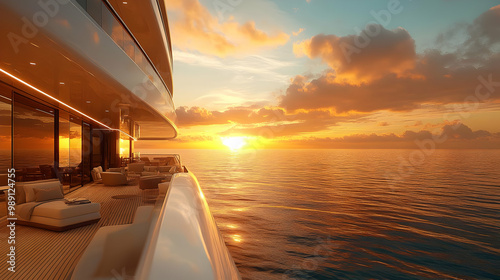 Wallpaper Mural Sunset Views from a Luxurious Yacht Deck Torontodigital.ca