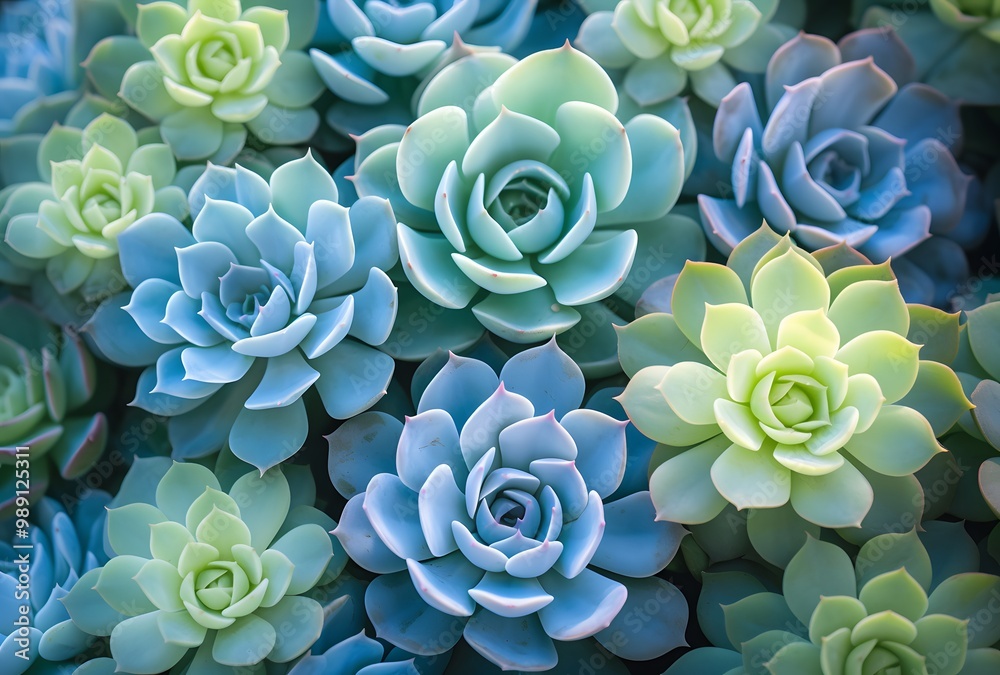 Abstract Succulents: Blue and Green Rosettes Abstract Succulents: Blue and Green Rosettes