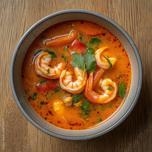 Tom Yum Kung Thai food The taste is mellow, sour, spicy, and salty.