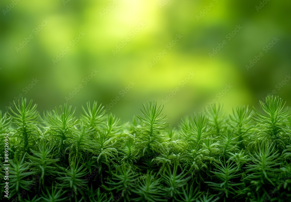 Close-Up of Lush Green Moss with Spiky Leaves Close-Up of Lush Green Moss with Spiky Leaves