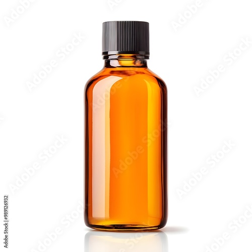 A macro shot of a perfect Hair oil bottle tools for a hairstylist isolated on white background