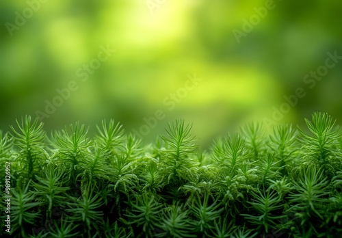 Close-Up of Lush Green Moss with Spiky Leaves