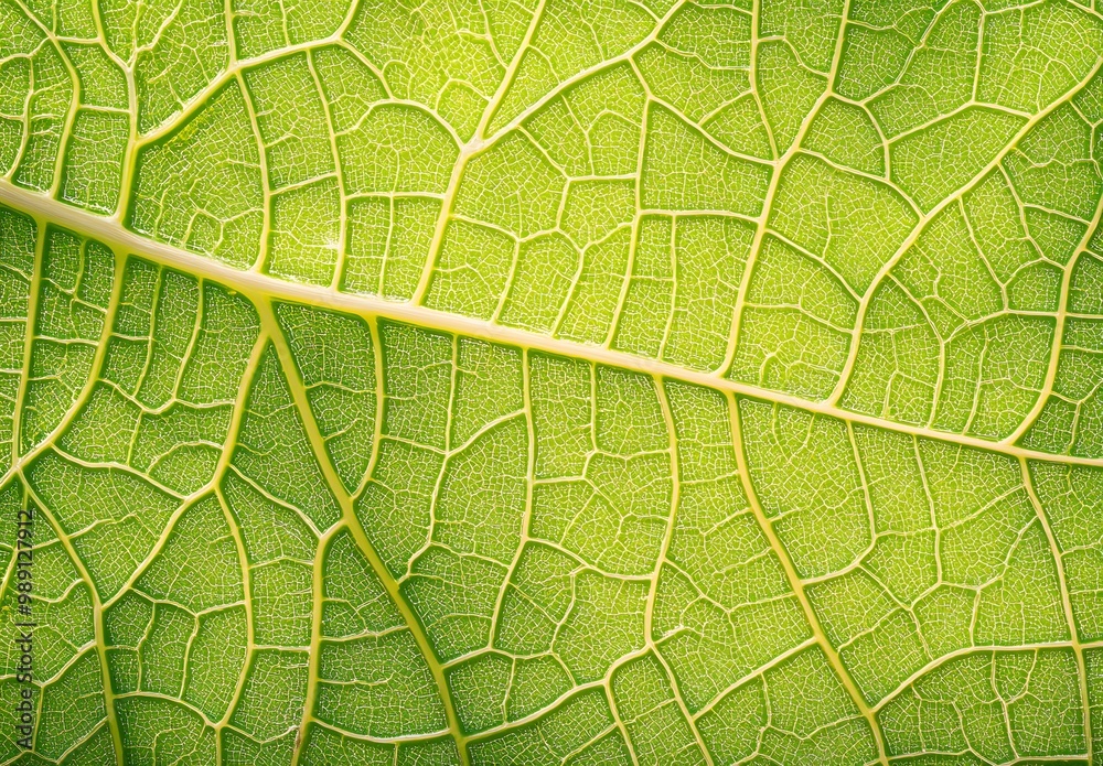 Fototapeta premium Intricate Green Leaf Texture Closeup