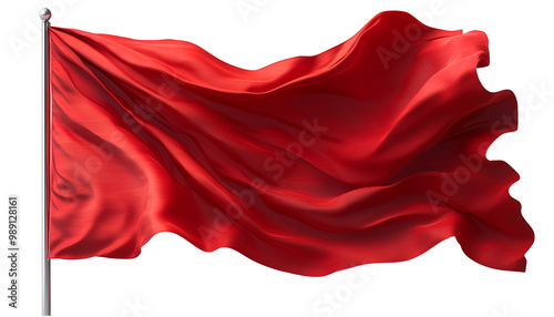 Red flag on the transparent background