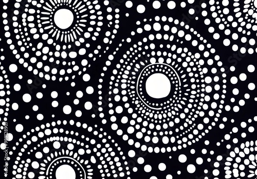 Abstract Aboriginal Dot Painting Pattern