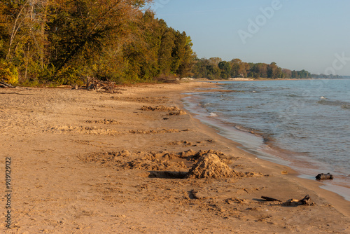 Photography The beach along Lake Michigan at Harrington Beach State Park, Belgium, Wisconsin on a mid-September Monday morning, after a warm weekend