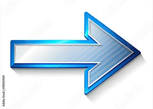 A sleek, modern arrow icon pointing left, formed by bold, bright blue lines and a subtle shadow, on a clean, white background, symbolizing reversal. photo