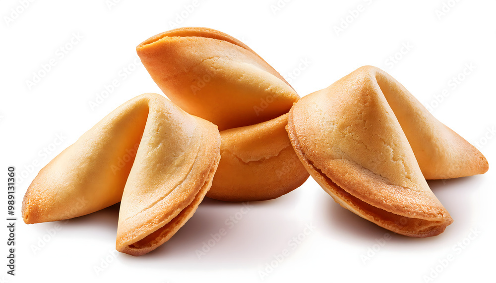 Fortune cookie cookies biscuit wafer pastry dessert on transparent cutout Fortune cookie cookies biscuit wafer pastry dessert on transparent cutout