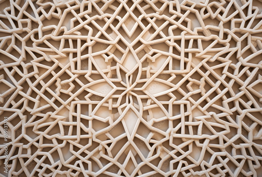 Intricate Islamic Geometric Wall Pattern
