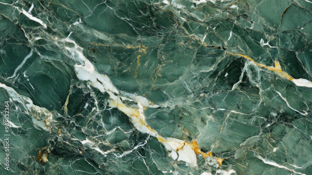 Top view of green marble with subtle white and yellow veins, creating a dynamic and natural feel Top view of green marble with subtle white and yellow veins, creating a dynamic and natural feel