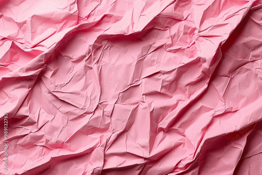A Close-up of Crumpled Pink Paper A Close-up of Crumpled Pink Paper