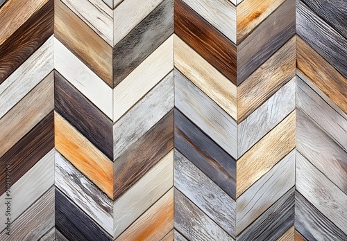 Rustic Chevron Wood Flooring Pattern