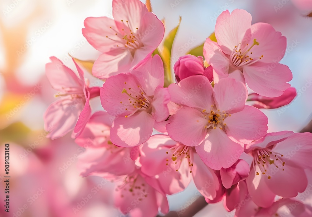 Obraz premium Delicate Pink Cherry Blossoms in Bloom