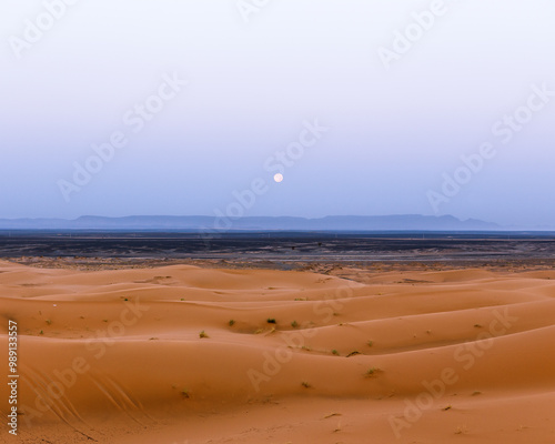 Full Moon over the Sahara Desert