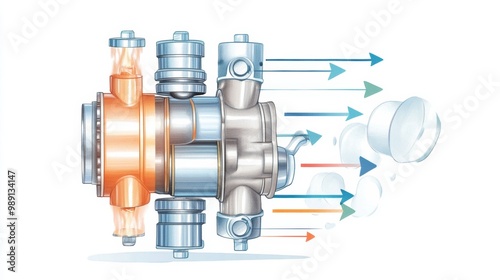 Engine Component with Airflow and Valve Mechanism Design