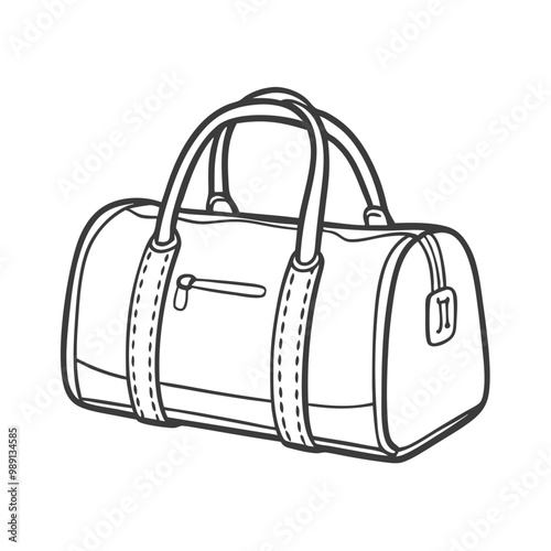 Obraz na płótnie Gym bag for fitness and sports, simple outline on white background
w salonie