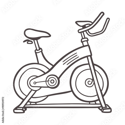 Stationary exercise bike in minimalist design for indoor fitness and cardio workouts