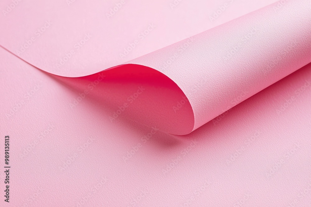 Close-up of a Pink Rolled Paper with a Textured Surface Close-up of a Pink Rolled Paper with a Textured Surface
