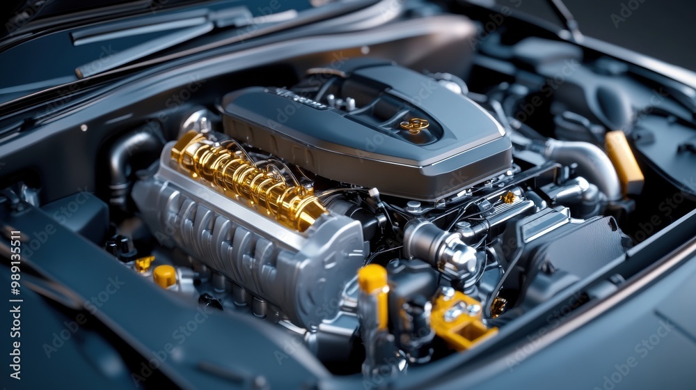 Fototapeta premium High-Performance Engine in Automotive Technology