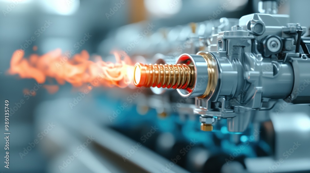 Flame Ejection from Industrial Engine Component Flame Ejection from Industrial Engine Component