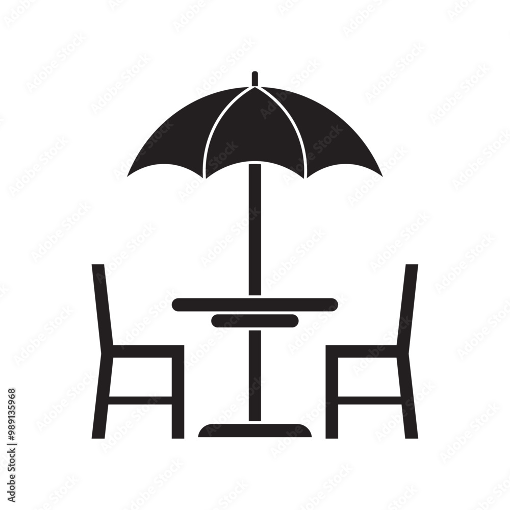 vector flat icon of restaurant dining table with umbrella vector flat icon of restaurant dining table with umbrella