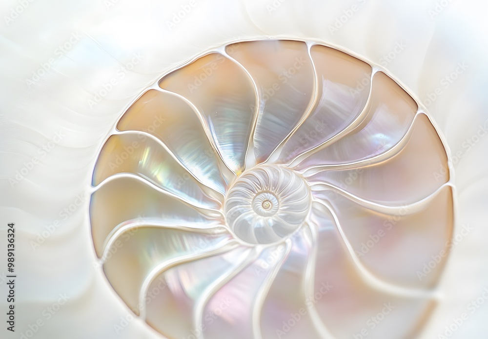 Obraz premium Intricate Nautilus Shell Spiral Pattern