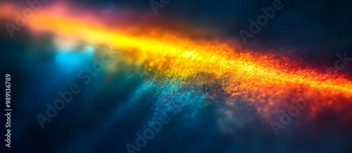 Abstract Golden Light On Blue Background