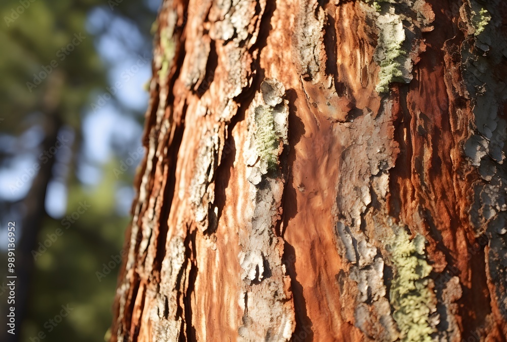 Close-Up of Rough Pine Tree Bark in Summer Close-Up of Rough Pine Tree Bark in Summer
