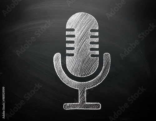microphone chalk drawing