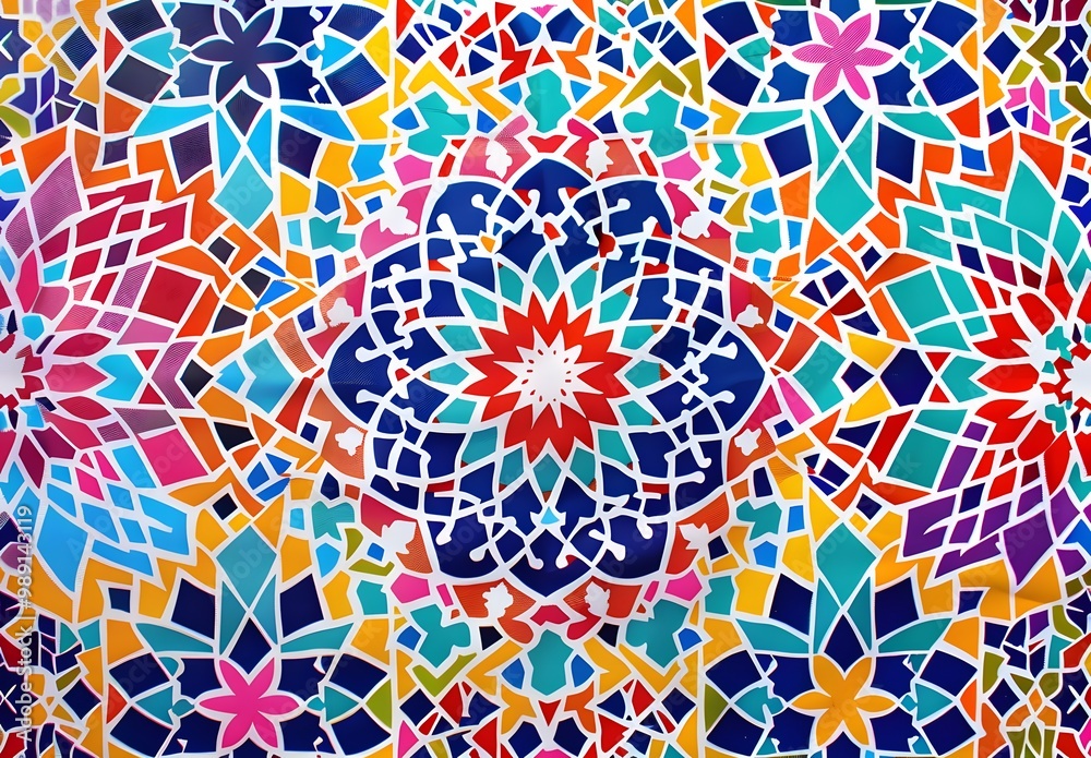 Vibrant Moroccan Tile Pattern Geometric Design Vibrant Moroccan Tile Pattern Geometric Design