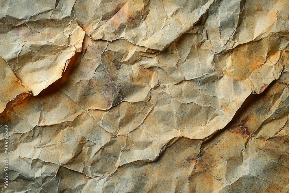A Close-Up View of a Crumpled and Weathered Piece of Paper A Close-Up View of a Crumpled and Weathered Piece of Paper