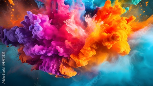 Abstract Colorful Powder Explosion Background