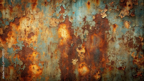 Grunge metal background with chipped paint and rust texture
