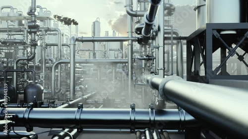 Wallpaper Mural Oil Refinery And Plant And Tower Column Of Petrochemistry Industry In Oil And Gas Industrial Torontodigital.ca