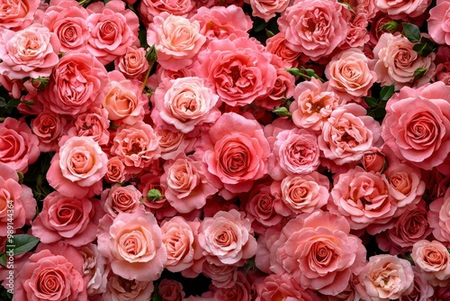 A Close-Up of a Lush Bouquet of Pink Roses