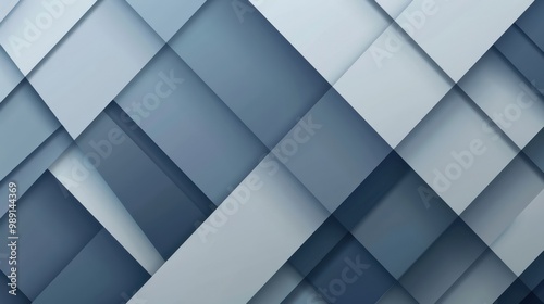 Abstract Geometric Design with Overlapping Squares and Rectangles in Shades of Blue