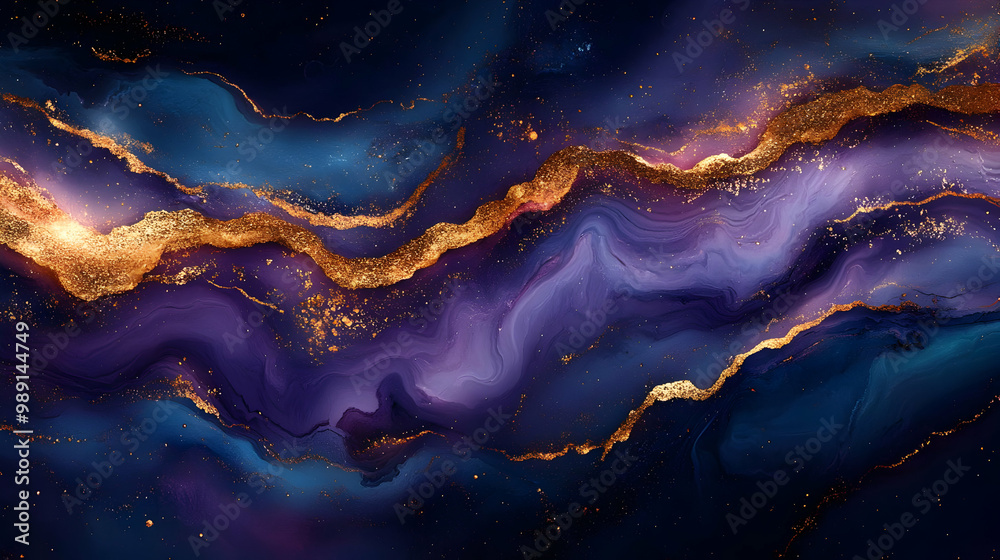 Abstract Purple & Gold Swirls: Stunning Art Abstract Purple & Gold Swirls: Stunning Art