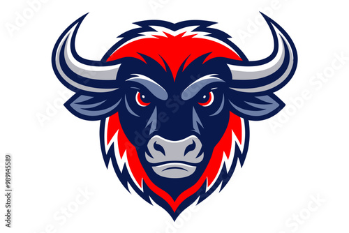 Buffalo head mascot design vector