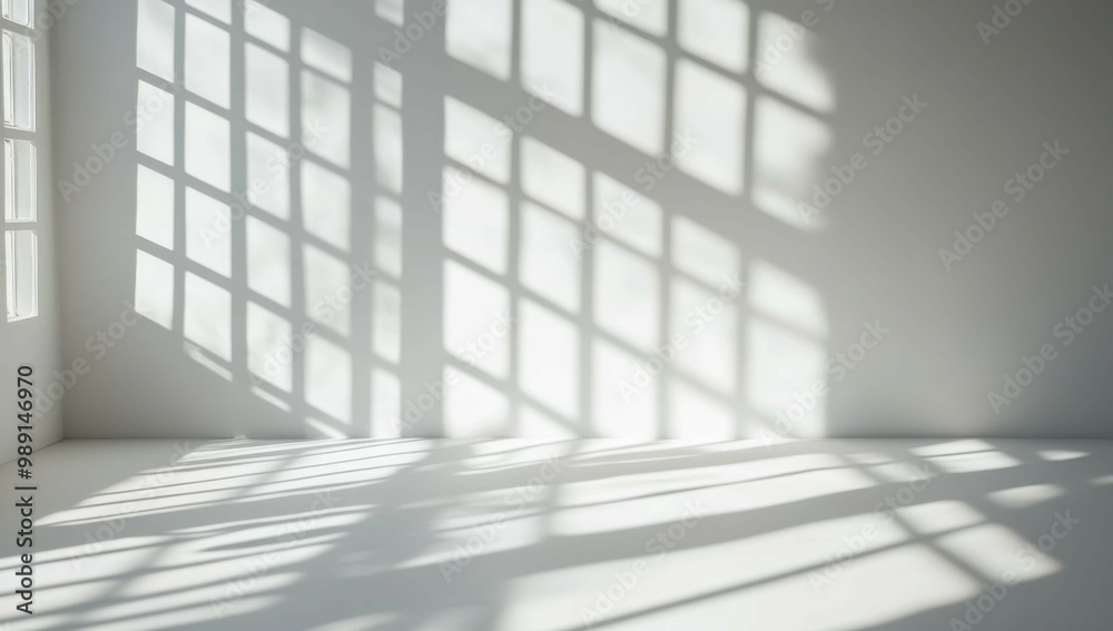 Window shadow on white background with soft light and shadow, close-up flat lay high-resolution stock photo. Window shadow on white background with soft light and shadow, close-up flat lay high-resolution stock photo.