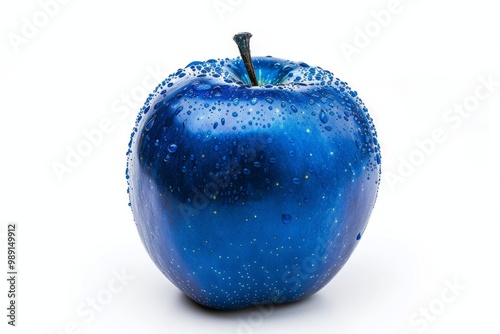 A fresh blue apple isolated on white