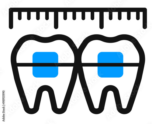 Period of braces installation icon.