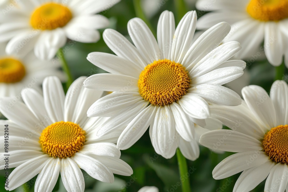 Fototapeta premium Close-up of White Daisy Flower with Yellow Center