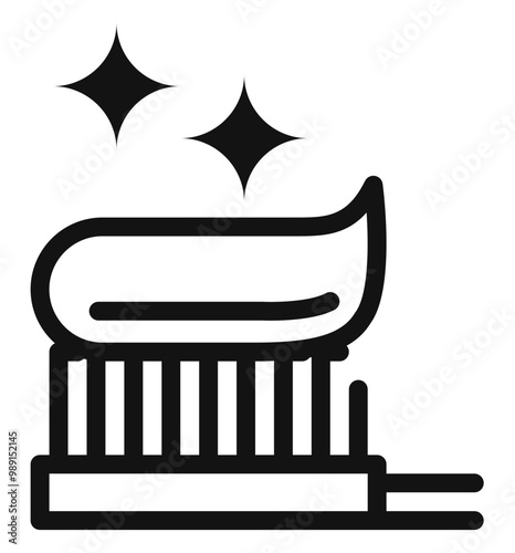 Toothpaste is squeezed onto the brush.