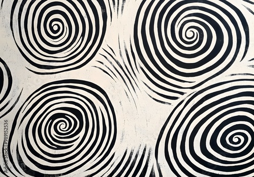 Australian Aboriginal Art: Black and White Spirals