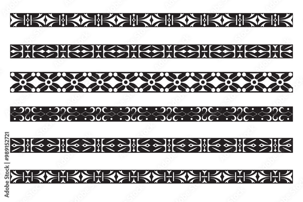 Set of decorative seamless ornamental border - modular Set of decorative seamless ornamental border - modular