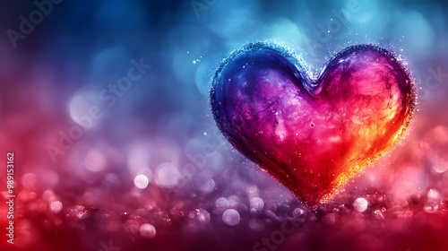 Colorful Heart in Sparkling Light