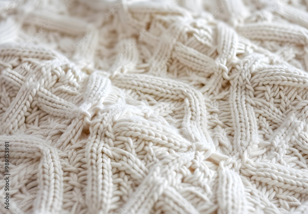 Intricate White Knitted Diamond Pattern Texture Intricate White Knitted Diamond Pattern Texture