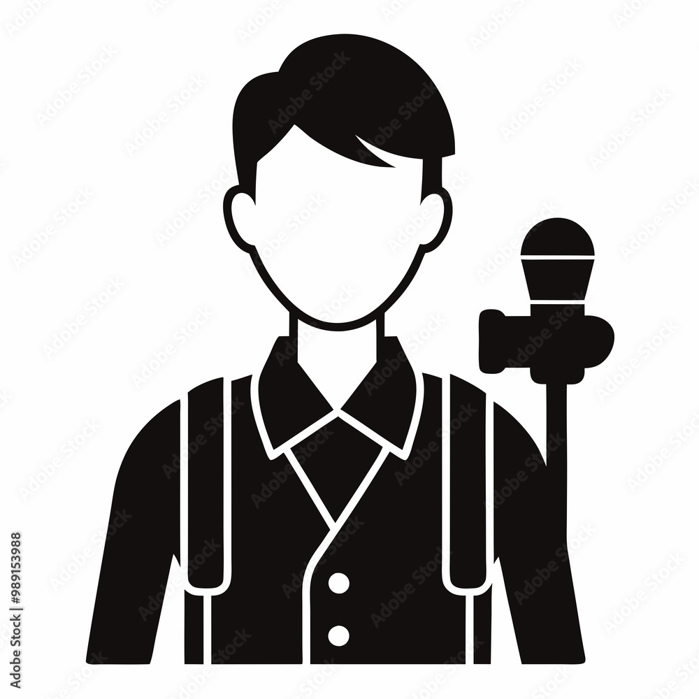 Journalist Black Vector silhouette Journalist Black Vector silhouette