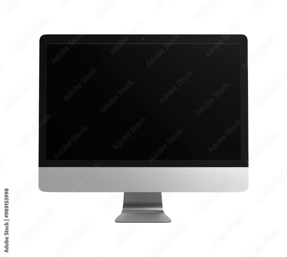 Modern desktop computer with blank screen display transparent Modern desktop computer with blank screen display transparent