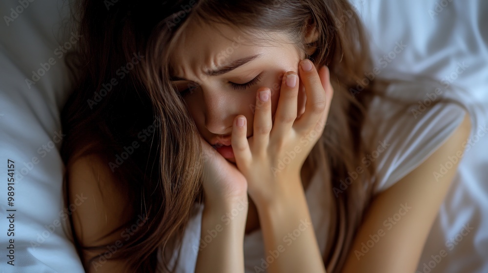 woman have problem with dust mites allergy bedding hand scratching her itchy and rash skin woman have problem with dust mites allergy bedding hand scratching her itchy and rash skin